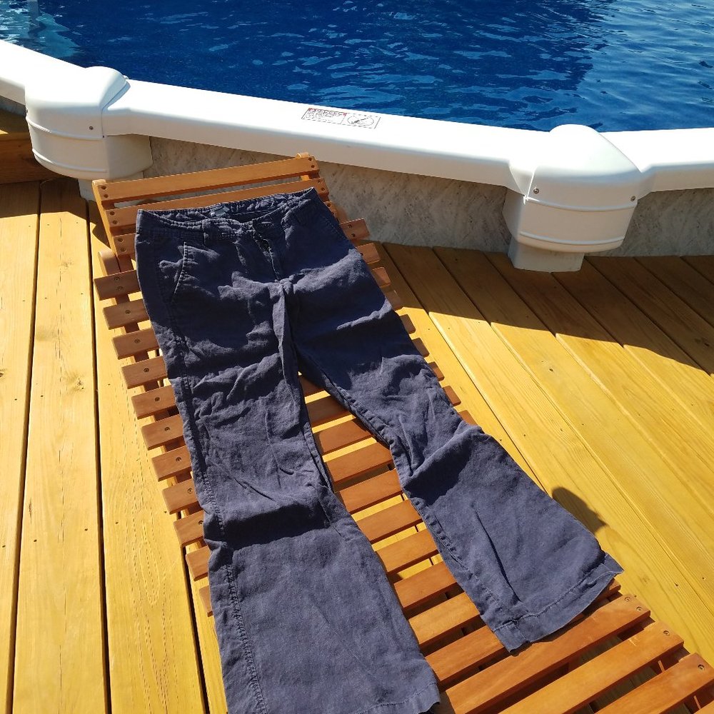 Navy Gap Linen Pants 2P